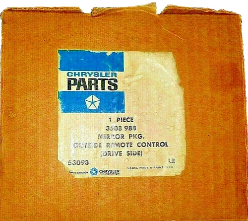 Mopar OEM-NOS Mirror SPORT Remote PRIMERED For 1970 E-bodies! See Details Below!