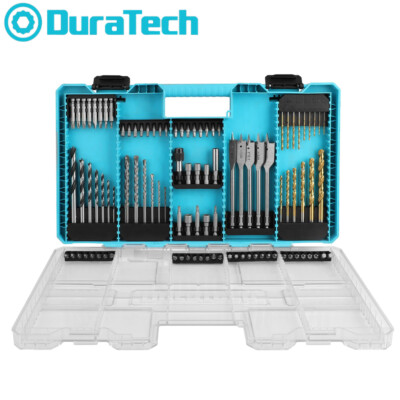 DuraTech Drill Bit Set 99PCS High Speed Steel Titanium Drill Screwdriver Bit Set