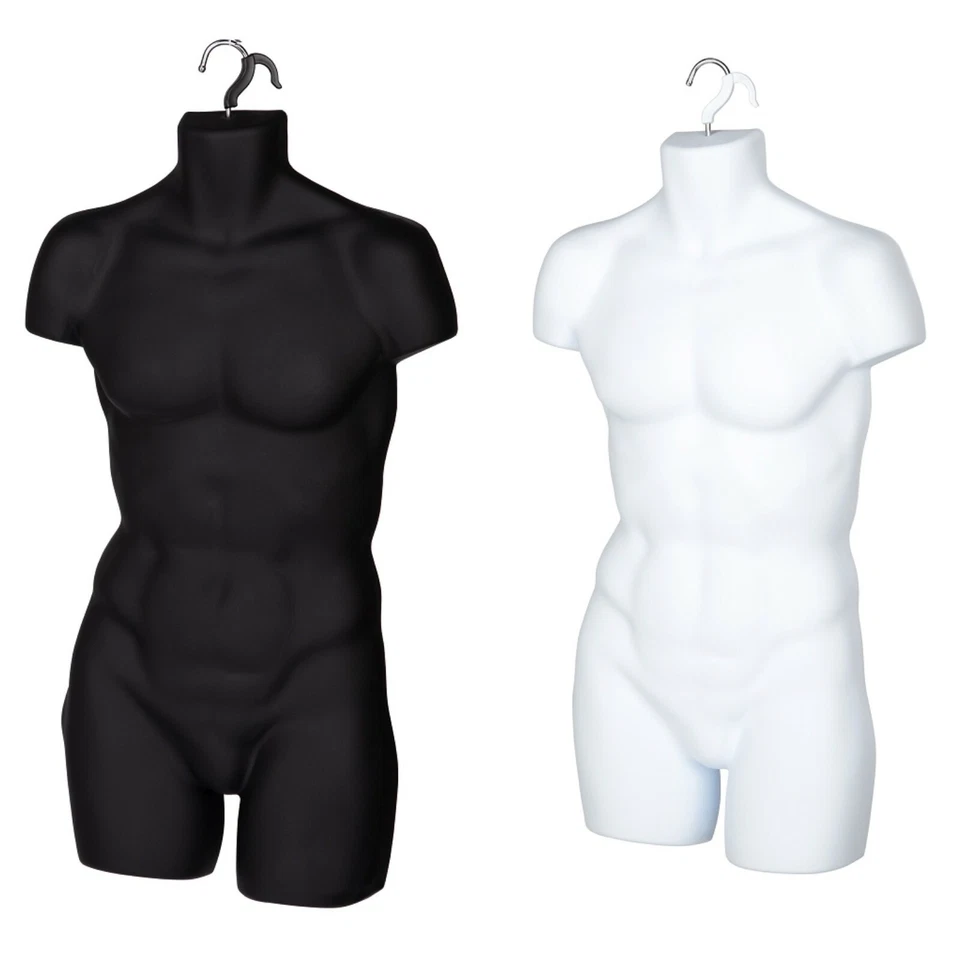Male Hanging Body Form Full Retail Mannequin BLACK, WHITE