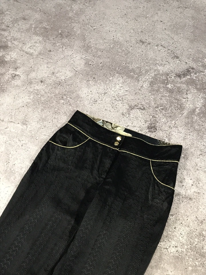 Pantalones de mujer Roberto Cavalli patrones negros EE. UU. 10 Foto 4 de 4