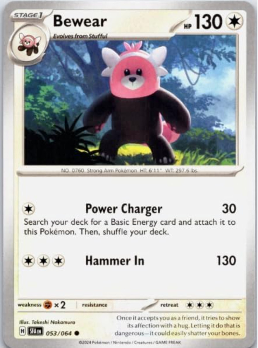 Pokemon - Bewear 053/064 - Shrouded Fable - Common - NM/M - NEW