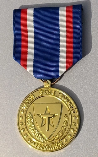 Anodized - State Guard Association of Texas Member Medal - Moiré Ribbon