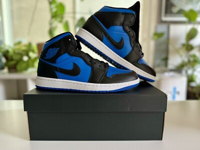 Nike Jordan 1 Mid Black Royal Blue DQ8426-042 Men's Casual