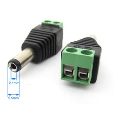 5.5x2.1mm 2.1mm CCTV DC Power Male Plug Free Solder Terminal LED Connector lot