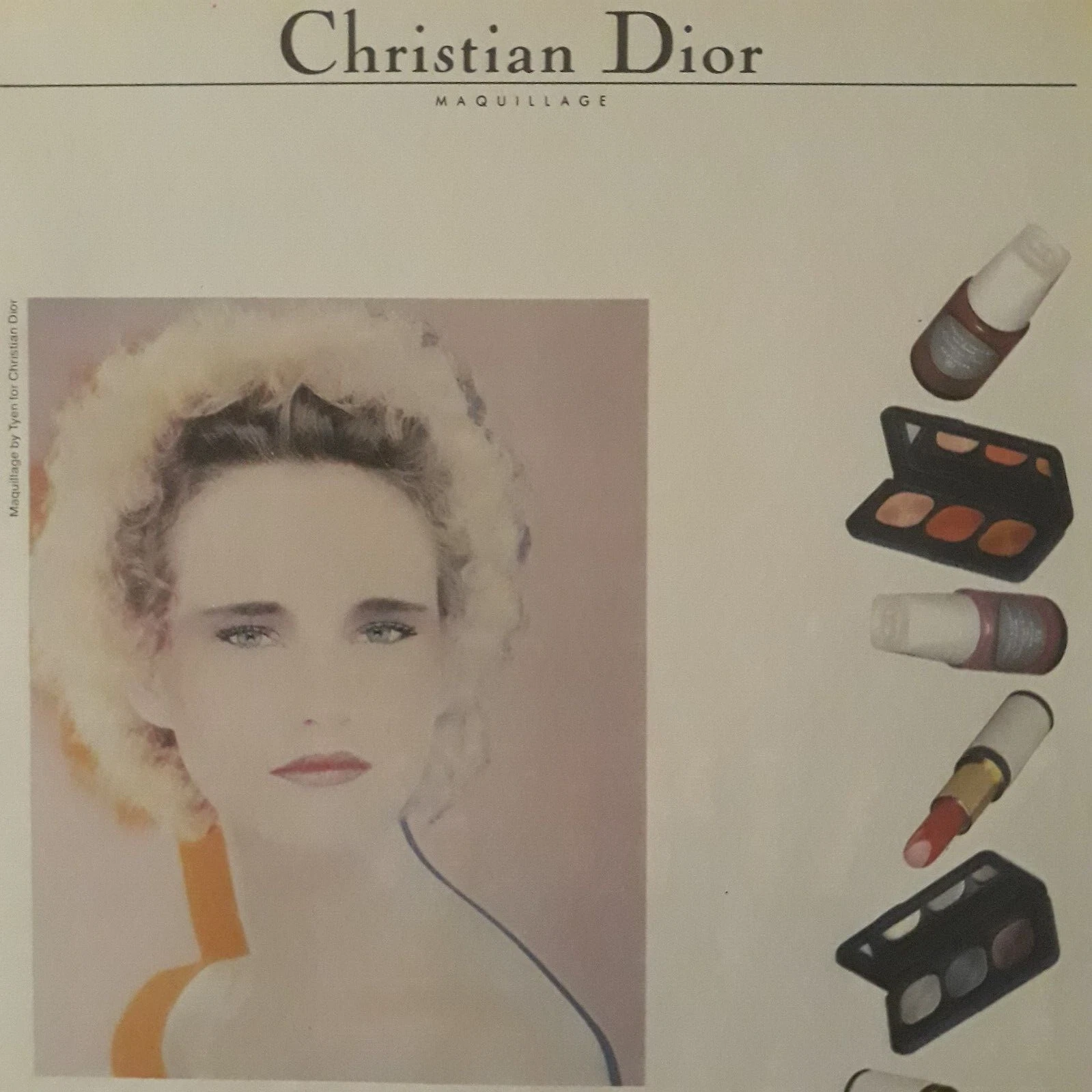 Publicité Imprimée Christian Dior 1981 Maquillage Les Scarabées Rouge à Lèvres Cils Ongles