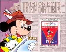 Antigua 1993 Euro Disney/Cartoni Animati/Animazione/Topolino/Giornale 1v m/s (b1480p)