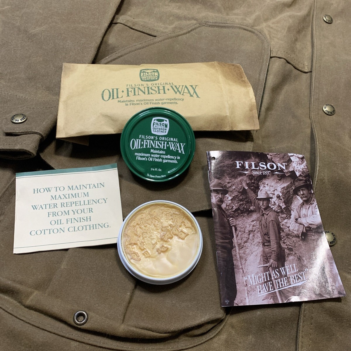 Filson Tin Cloth Waxed Canvas Field Jacket Size XXL Made In Filson Tin Cloth Waxed Canvas Field Jacket Size XXL Made In