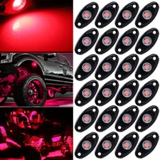 22X Red LED Rock Lights Underbody Trail Rig Glow Offroad Lamp SUV Pickup Truck J