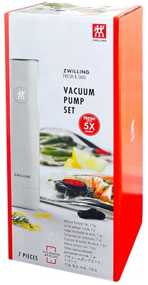 Zwilling Fresh & Save Vakuumpumpe Vakuum Pumpenset mit Ladekappe -  7 teilig