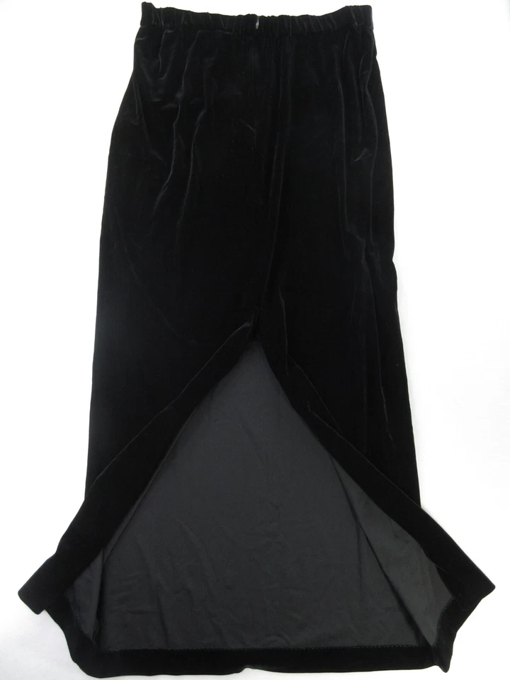 Alex Evenings 天鹅绒长裙女式 14 黑色分体下摆派对正式华丽 — 第 2/4 张图片