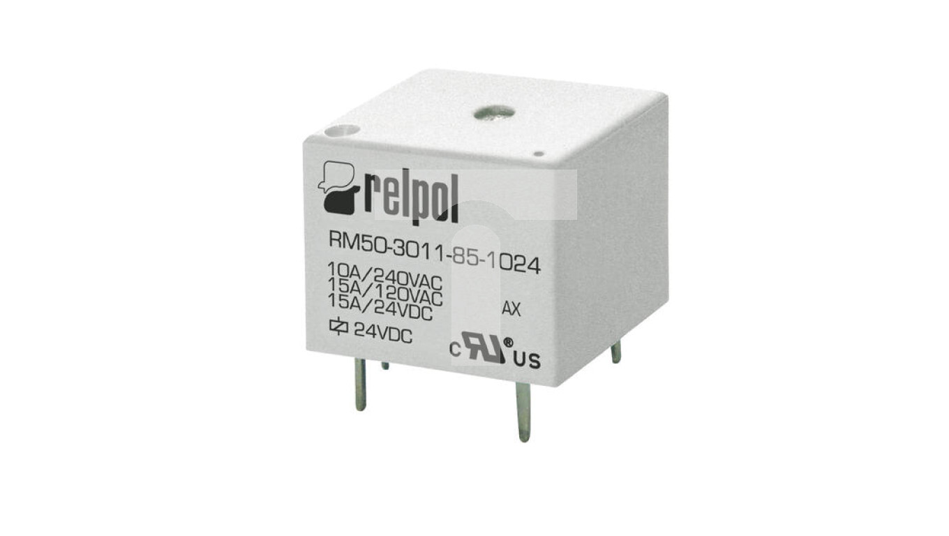 Miniature relay 1P 24V DC 10A / 240V AC PCB AgSnO2 RM50-3011-85-1024 2611 /T2UK