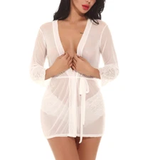 Women Wedding Bridal Lingerie Lace Chemise Sexy Sleepwear Babydoll Teddy Nightie