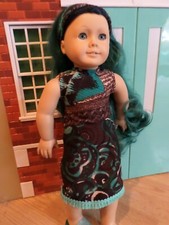 Dress  matching headpiece for American Girl or similar size dolls. NEW