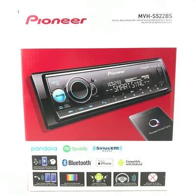 Pioneer MVH-S522BS Bluetooth Media Android iPhone AM FM XM Pandora Aux USB RCA 3
