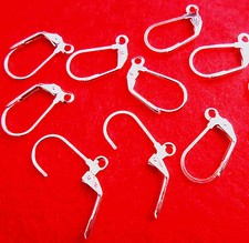 20PCS Lever Back Earring Findings 925 Silver Plated Loo French Ear Clip 0085