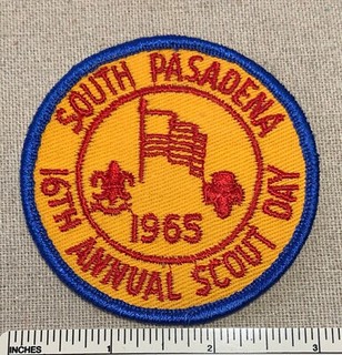 Vintage 1965 SOUTH PASADENA 16th Annual Scout Day Badge PATCH Girl Boy Scouts