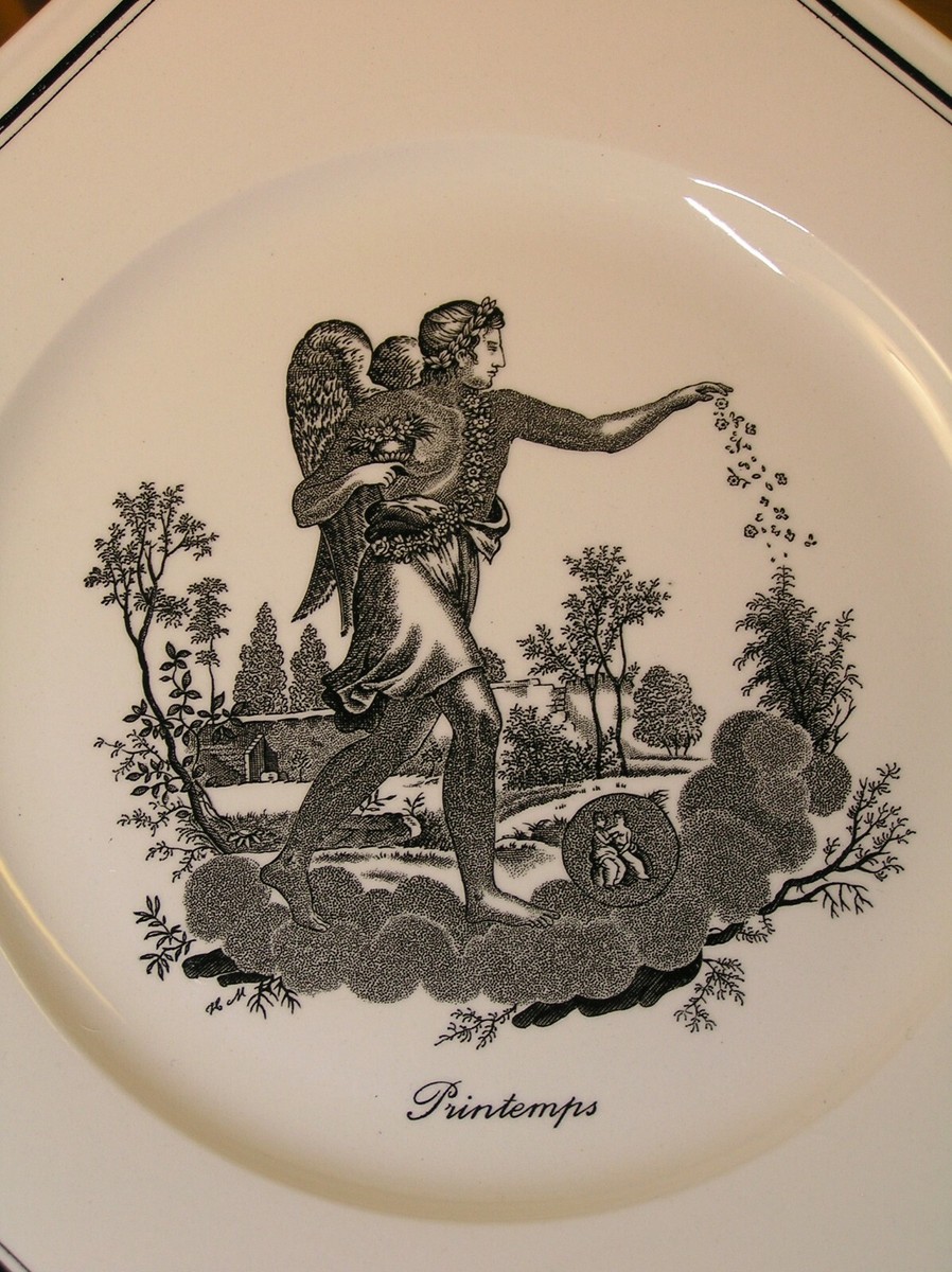 Assiettes Villeroy & Boch Mettlach 4 Saisons - Collection Henri Mouxin, 1827, RARES