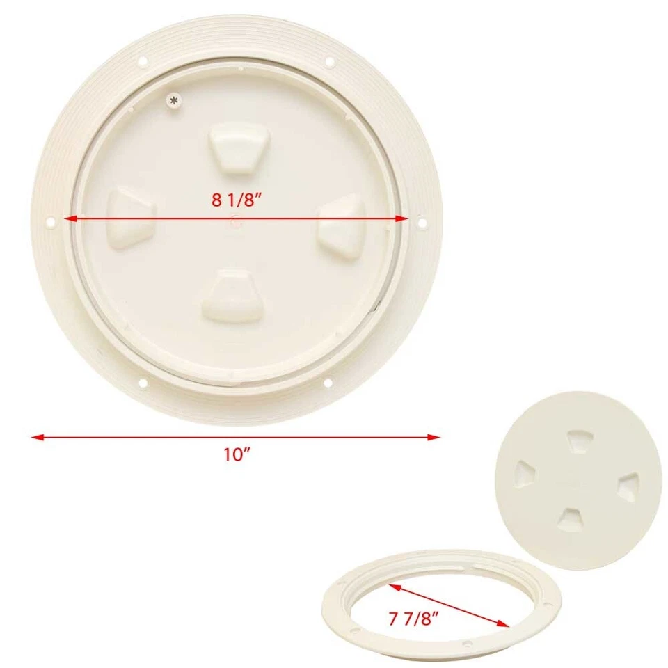 Placa de cubierta de barco Beckson | Escotilla de inspección blanca Yamaha 8 1/8 pulgadas Foto 4 de 4