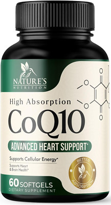 CoQ10 100mg Softgels - Better Absorption, Antioxidant for Heart Health & Cellula