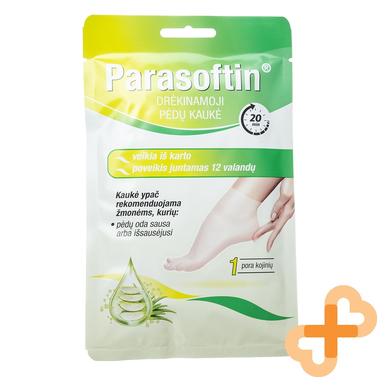 PARASOFTIN Moisturizing Foot Mask 1 Pair Dry or Dehydrated Skin Aloe