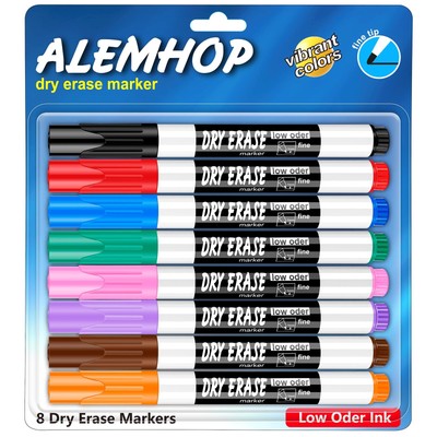 Dry Erase Markers Fine Tip 8 Count Assorted Colors Whiteboard Pens