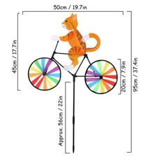 Windspinner Fahrrad Mit Tier – Metall, 64 Cm Hoch, Für Garten-Deko