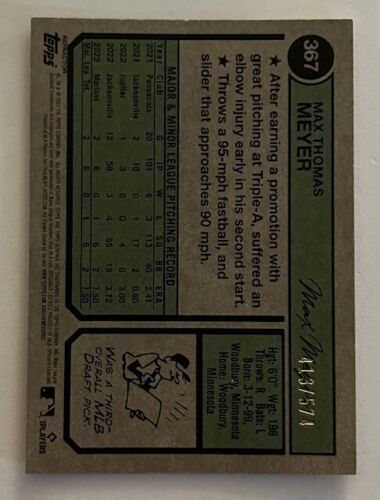 Max Meyer - 2023 Topps Heritage Chrome Rookie #367 - Rifrattore 413/574 - Foto 3 di 3