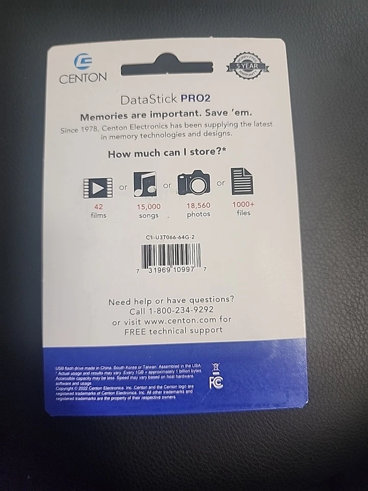 Centon Datastick PRO 2 Two Pack 2x 64Gb USB3.2 GEN 1 - Image 2 of 2