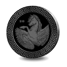 2022 $10 Proof British Virgin Islands Pegasus 1 oz Silver Black Coin with Box