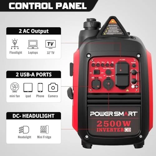 2500-Watt Gas Powered Portable Inverter Generator, CO Sensor, Super 2500W-CO - Image 2 of 4