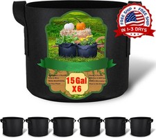 6 Bolsas de Cultivo de Tela 15 Galones con Asas para Papas Tomates y Flores
