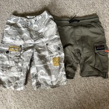 Spodenki chłopięce z kieszeniami - Next camo & Primark jersey Wiek 8
