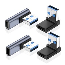 90 Degree Right Angle USB A Male To USB C Female Adapter 10Gbps Connector