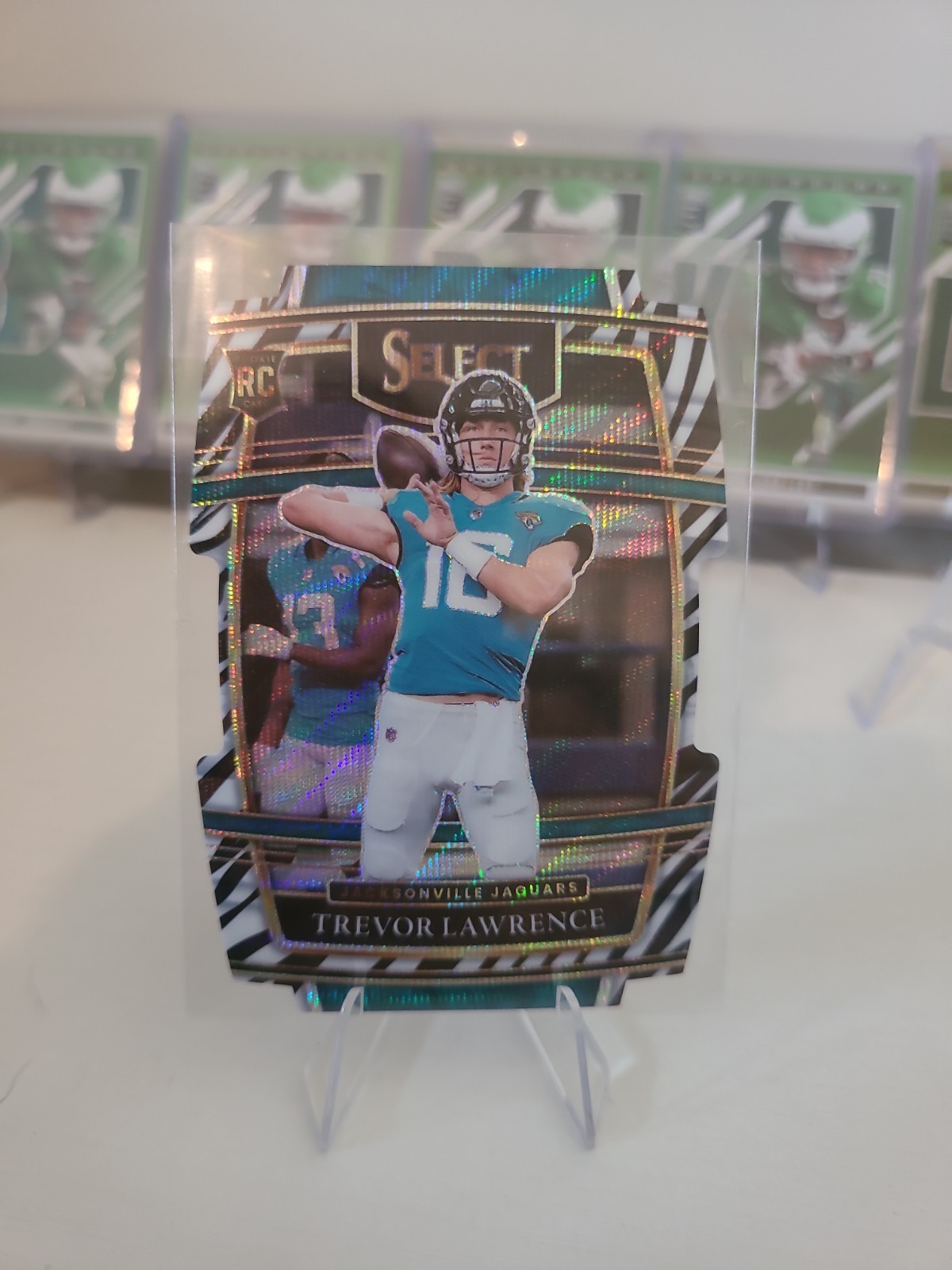 2021 Select Trevor Lawrence Concourse Zebra Prizm Die Cut Rookie RC #43 Jaguars
