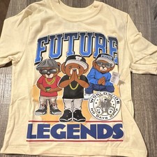 LLOG Unisex Kids Size 4 Beige Bear Graphic Tee Crewneck Short Sleeve