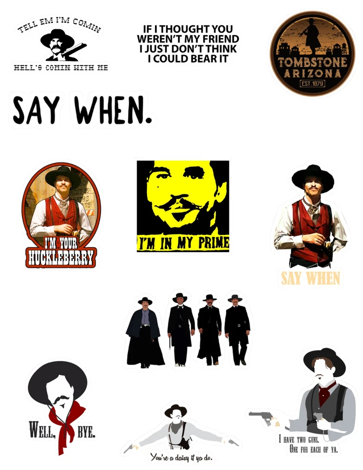 Tombstone 90's Movie Stickers