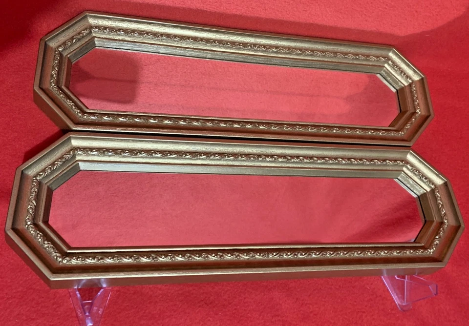 Пара золотых восьмиугольных зеркал в стиле голливудского регентства настенный декор набор ретро 17 дюймов - Изображение 2 из 4