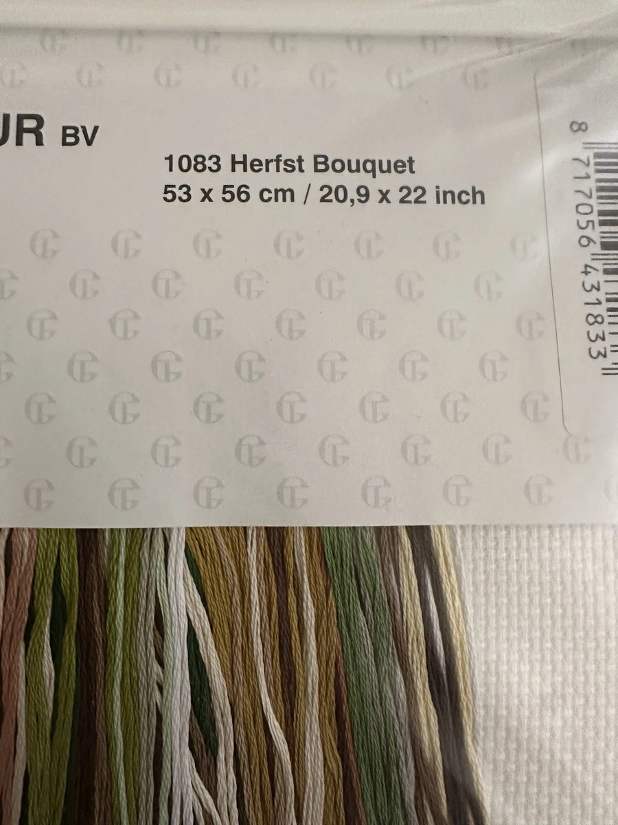 NEW Thea Gouverneur Counted Cross Stitch Kit 1083 AUTUMN HERFST BOUQUET 53x56 Cm