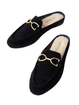 Rothy's Black The Revelvet Cozy Bit Loafer Mule Shoe Womens Size 10 New Slip On 