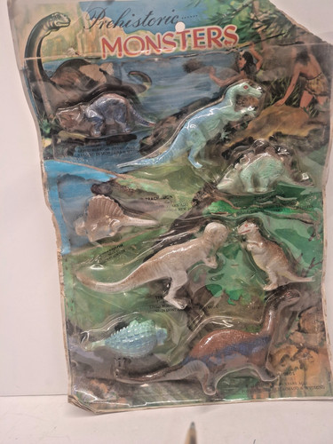 Vintage Rare Prehistoric Dinosaurs Monsters Hong Kong On Card Fossil