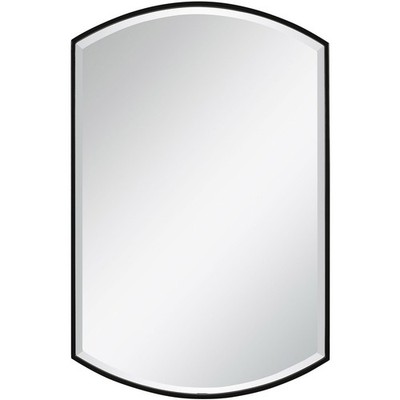 Uttermost 09705 Shield 38 X 24 inch Satin Black Wall Mirror