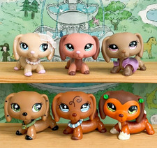 6PCS Mini Pet Shop LPS Dog Toys Dachshund 909 2046 932 No 640 675 Kid Gift Rare