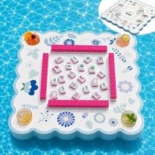 32 x 32 inch Floating Mahjong Table for Pool 2-in-1 Double-Sided Self-floating..