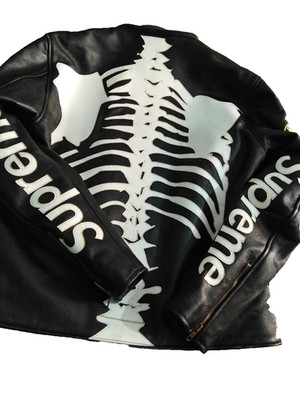 Vanson Skeleton Black Edition Men's Biker Genuine Cowhide Leather Jacket