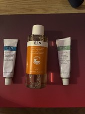 REN Clean Skincare Ready Steady Glow Daily AHA Tonic 100ml + 10ml Day,hand Cream