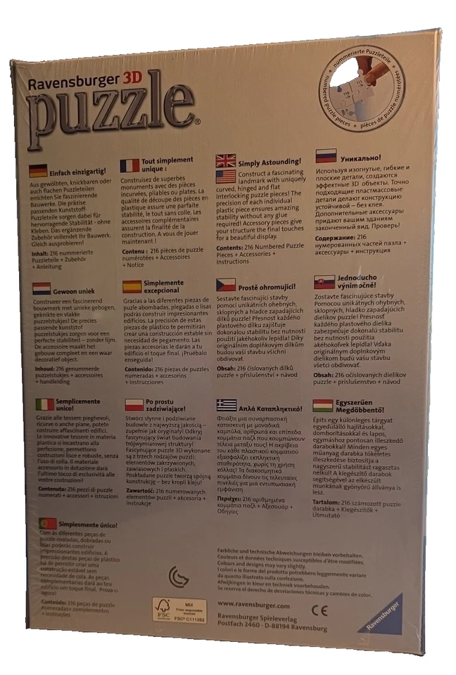 Ravensburger London Big Ben Building 3D Puzzle 224pc Brand New Sealed - Image 2 of 4