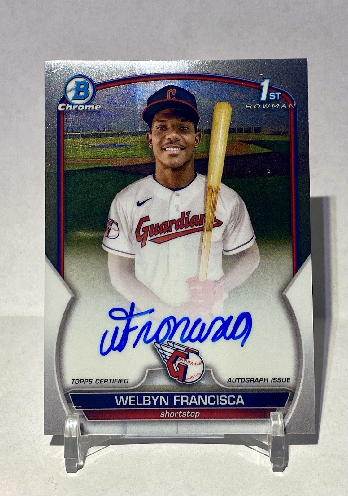 2023 Bowman Chrome Welbyn Francisca Base Auto 1st CPA-WF Cleveland Guardians
