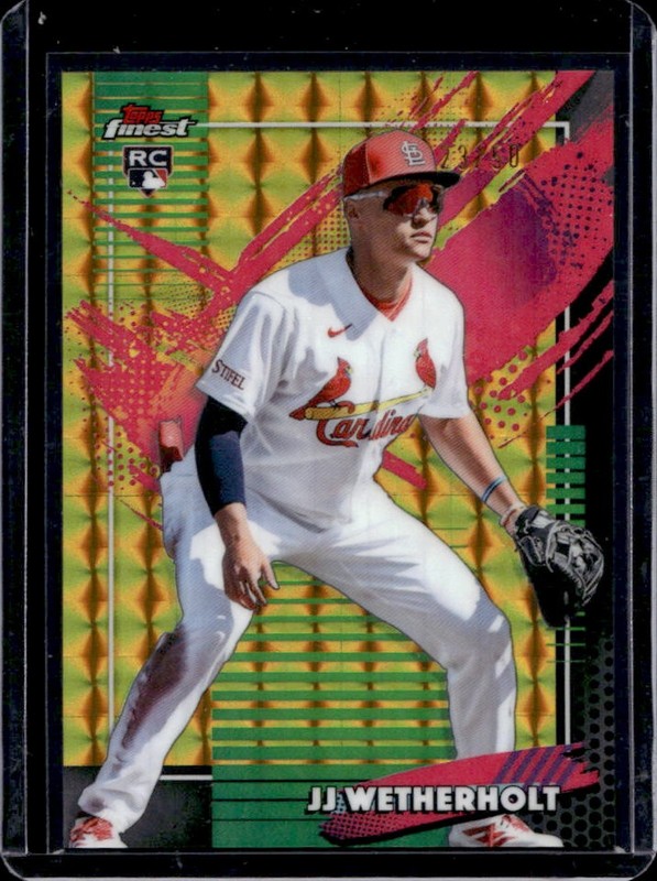 2026 Topps Finest JJ Wetherholt Rare RC Gold Geometric Refractor #/50 Cardinals