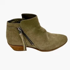 Sam Edelman Suede Ankle Packer Boots Olive Green Women 8W WIDE Boho Fall