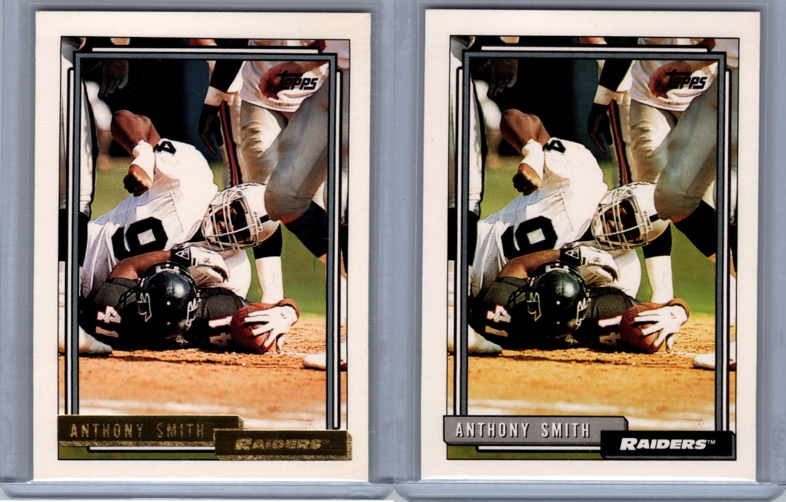 1992 TOPPS #463 ANTHONY SMITH BASE + GOLD LOT NM/MINT RAIDERS DE
